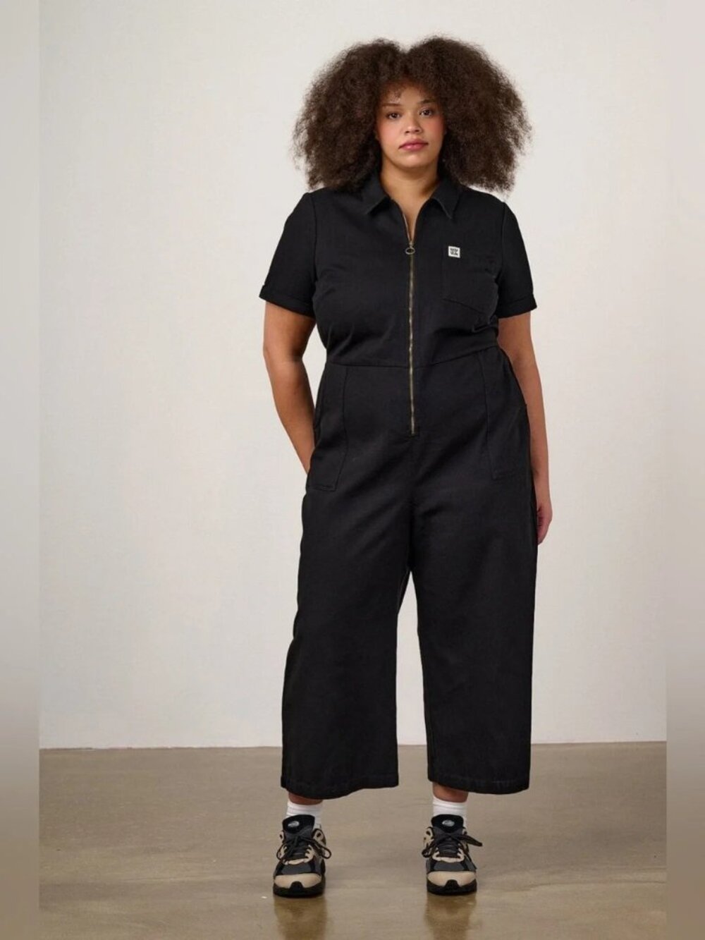 Lucy & Yak Ragan Jumpsuit Black UK 24/US 20 NWT Organic Cotton Wide Leg